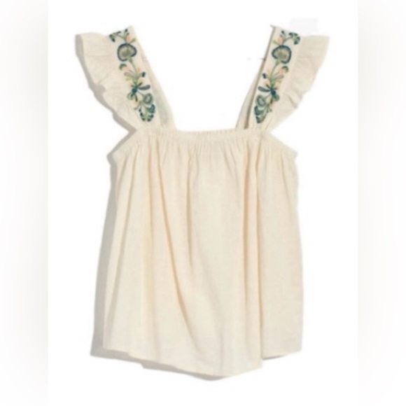 Madewell Cream Ruffle Strap Tank Top Embroidered Strap
Swing Top - Picture 9 of 14